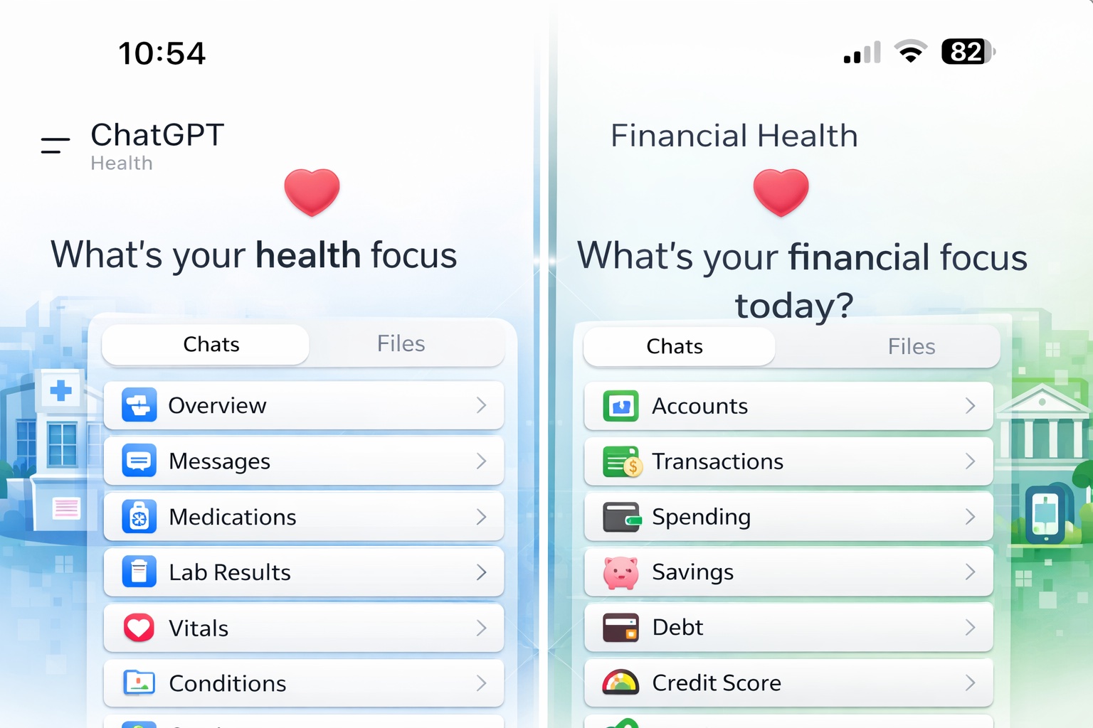 ChatGPT Health banking interface illustration