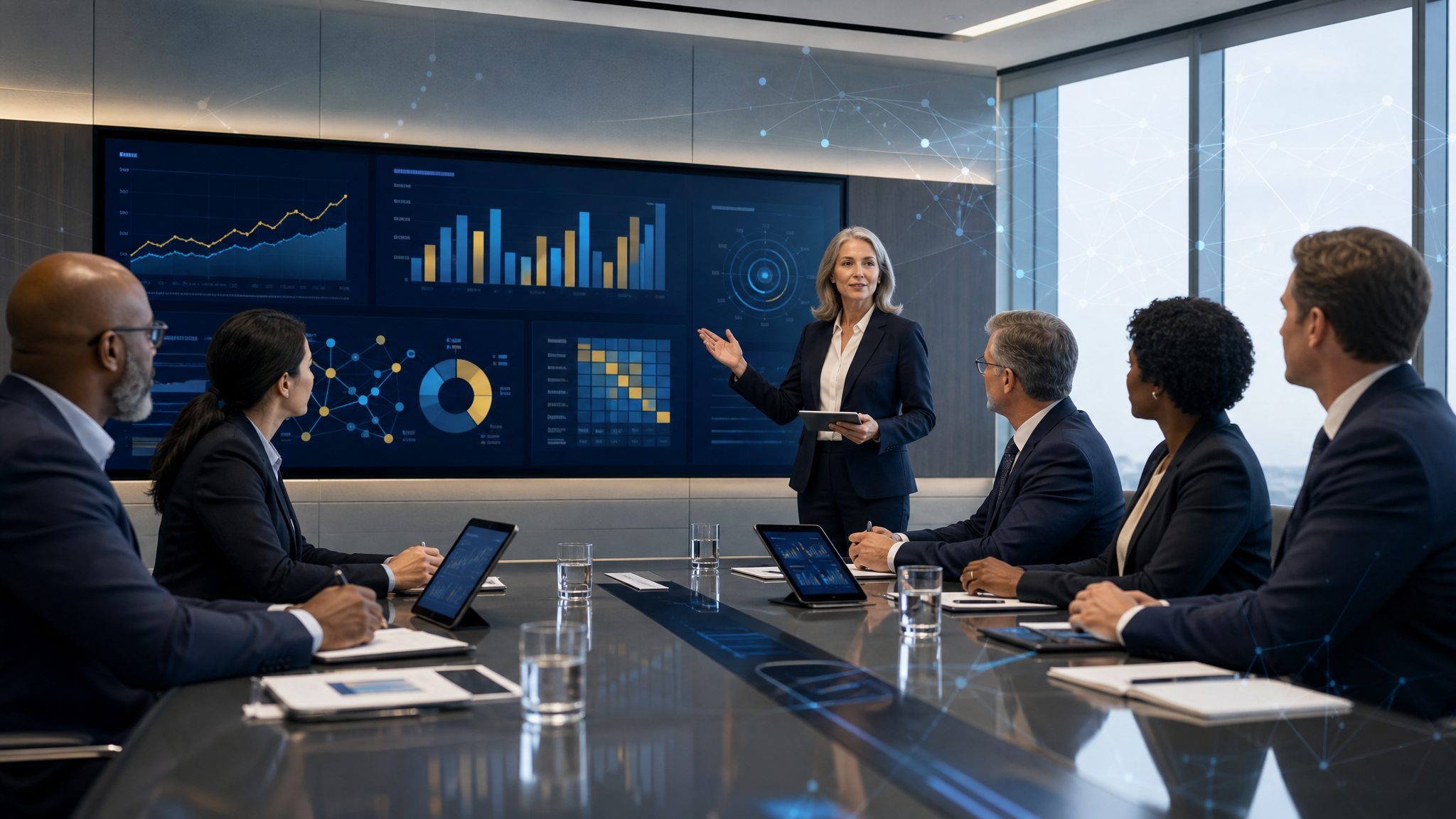 Credit union board members reviewing AI risk oversight materials