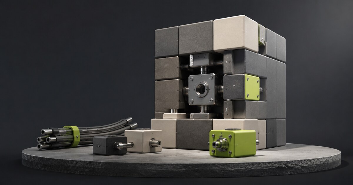 A modular financial-system core with isolated cables and clean recovery components ready to reconnect