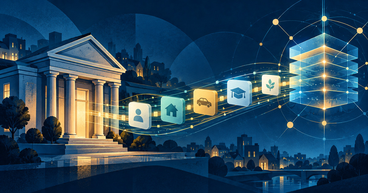 A community financial institution connects ordinary deposit relationships to a secure shared digital ledger