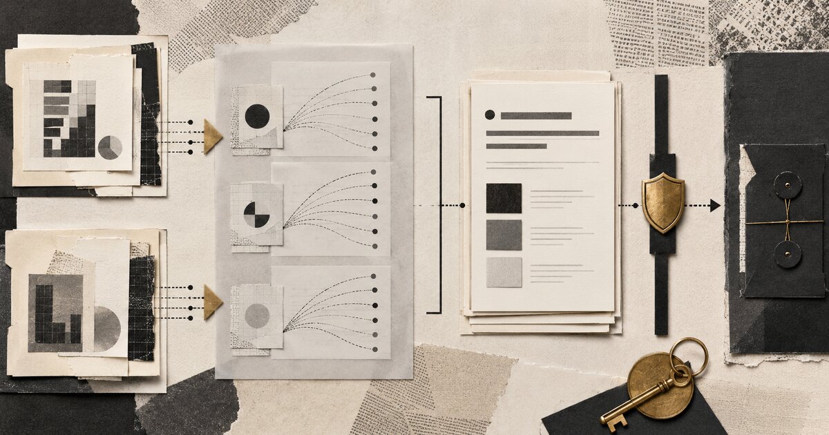 A layered asset-liability evidence file routes balance-sheet inputs through scenarios and a guarded approval point before a separate execution key