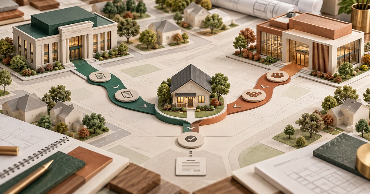 An isometric home is divided between a member mortgage path and a shared-equity capital path with a credit union at the center